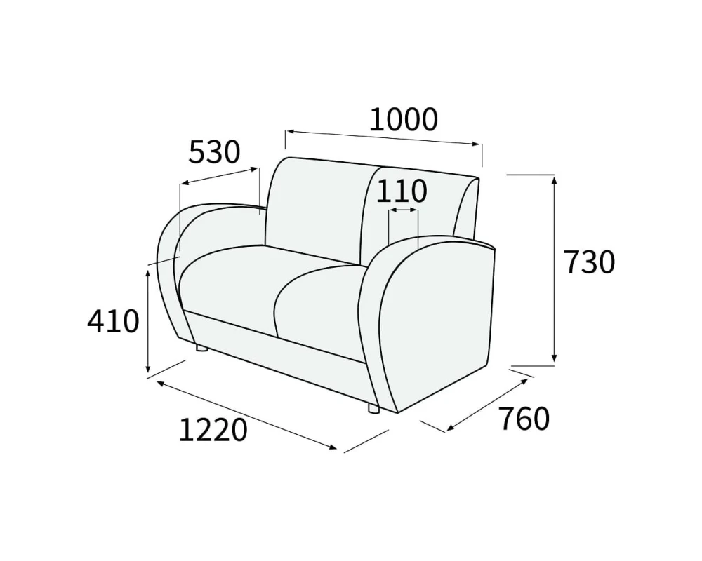 Диван 2-х местный Альфа Люкс