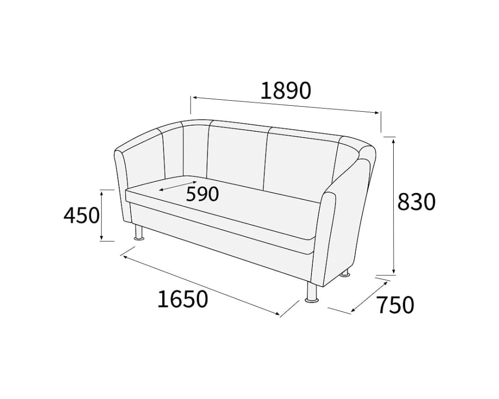 Диван 3-х местный Эллипс
