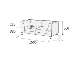 Диван 2-х местный Омега-люкс images