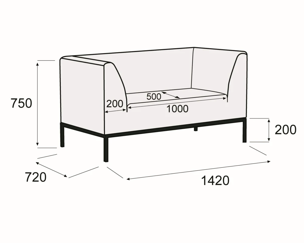 Диван 2-х местный Альфа Ультра