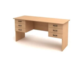Стол 2-тумбовый 6 ящиков (1600х600х750) СК28 Канц images