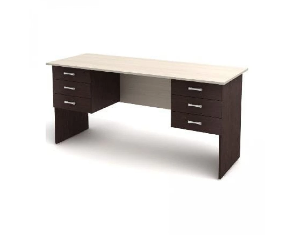 Стол 2-тумбовый 6 ящиков (1600х600х750) СК28 Канц